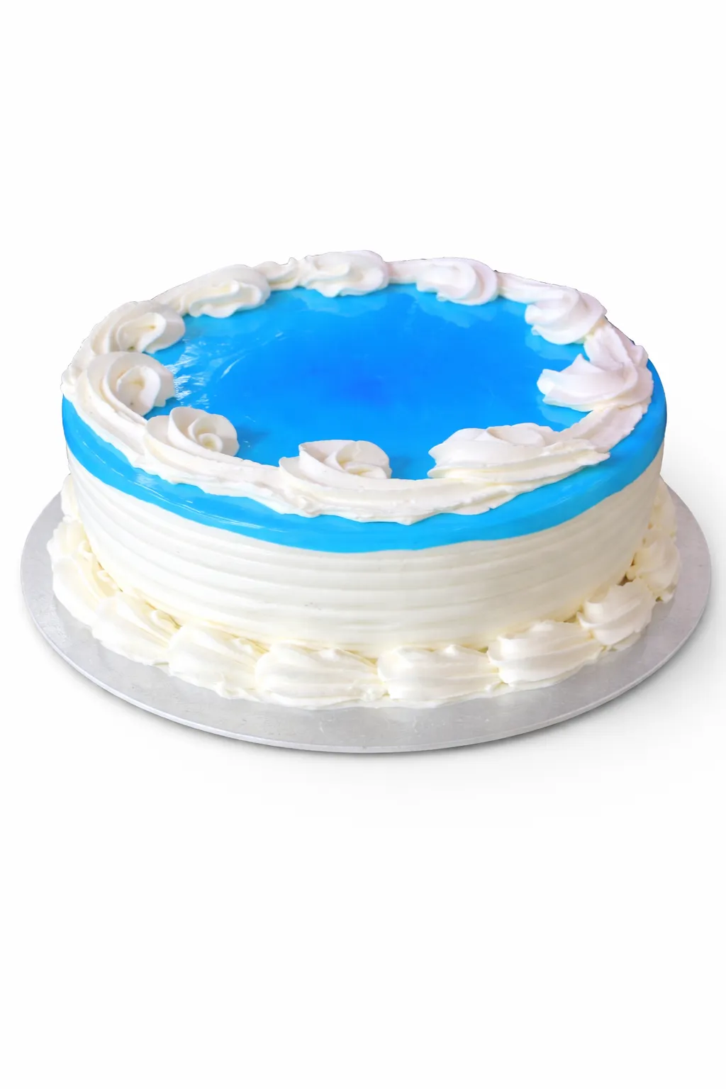 A Blueberry eggless cake from Num Num's Bakery, sliced to show the moist crumb and fruit filling