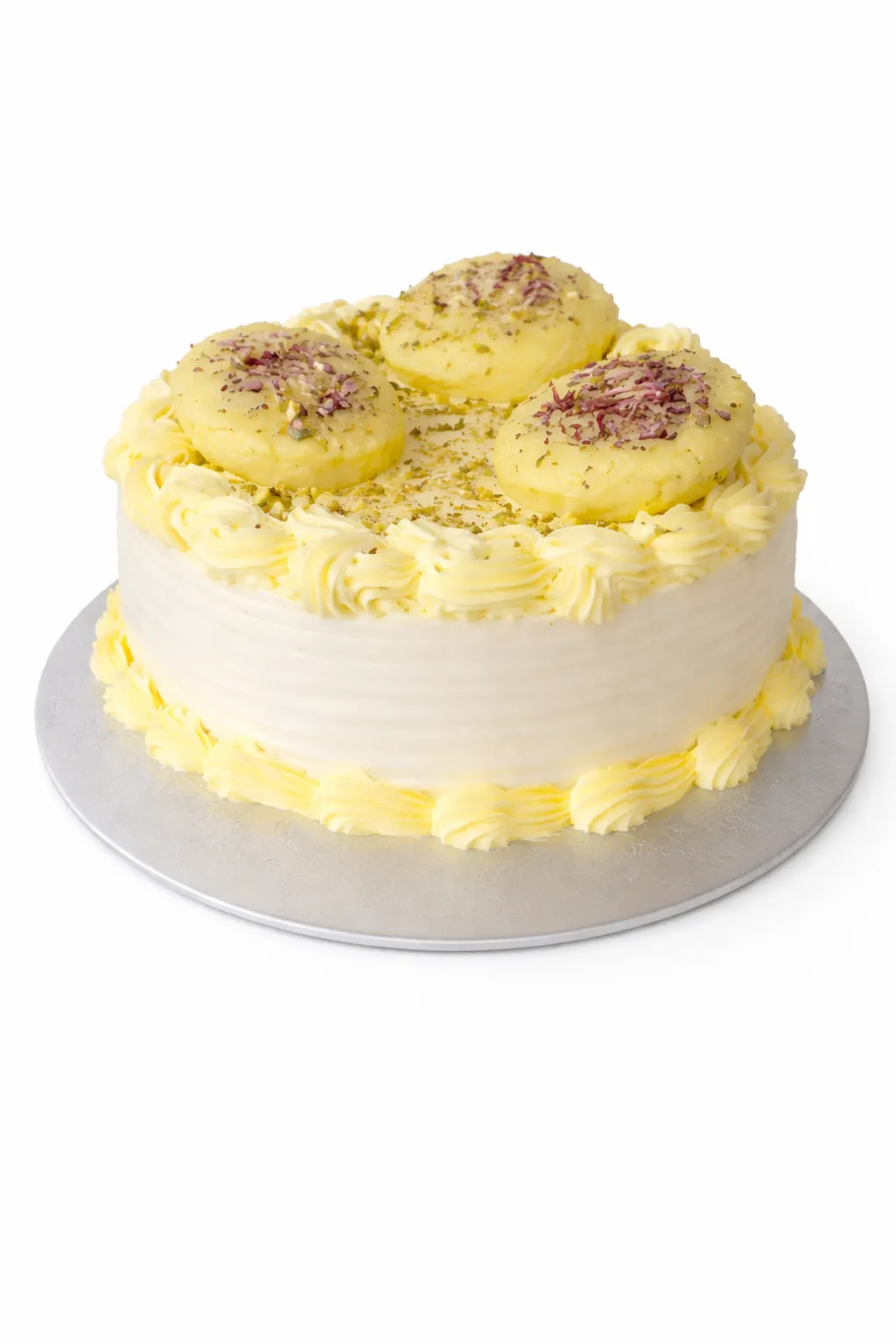 A Rasmalai eggless cake from Num Num's Bakery, a South Asian-inspired flavour ordered for Diwali and cultural celebrations near Merrylands West